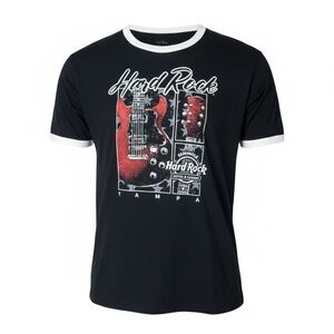 Men's Seminole Hard Rock Cafe Black Ringer Graphic T-Shirt Size Large